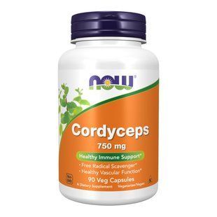 Кордицепс в капсулах Now Foods Cordyceps 750 mg 90 шт - основне фото