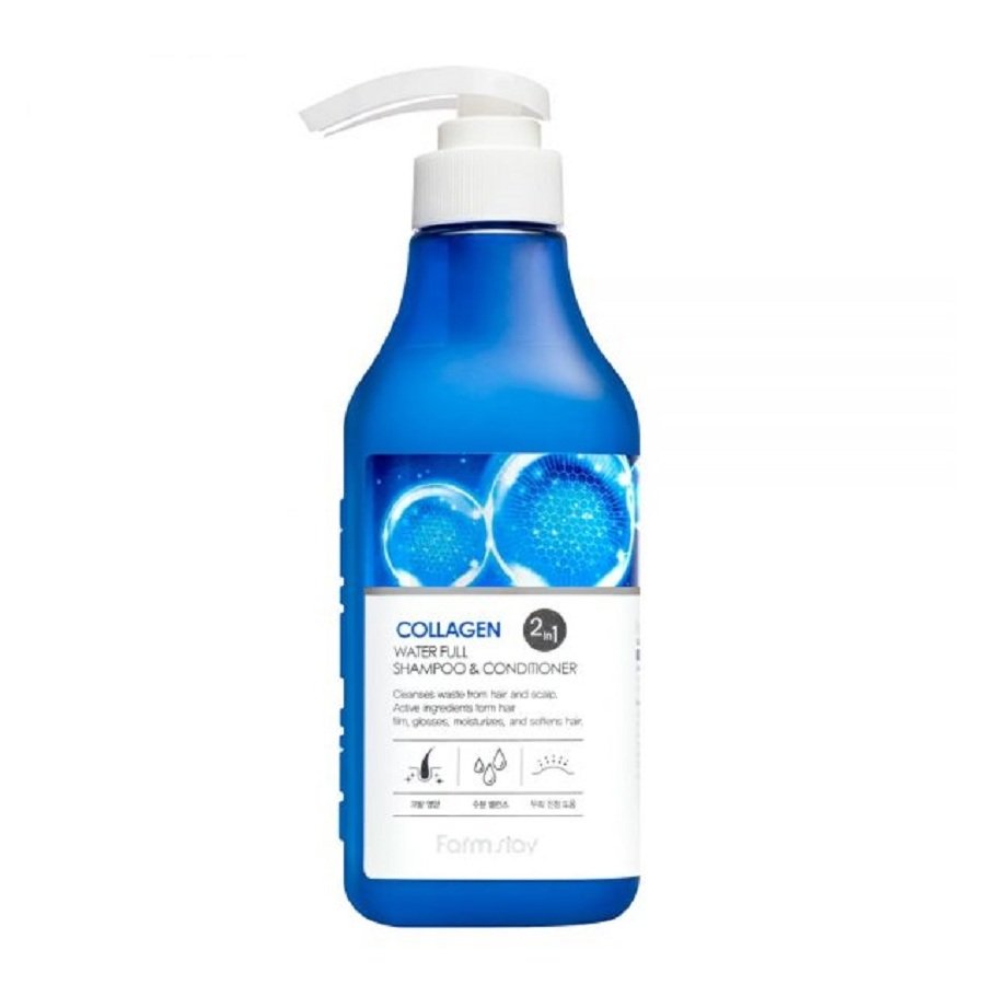 Увлажняющий коллагеновый шампунь-кондиционер Farmstay Collagen Water Full Moist Shampoo & Conditioner 530 мл - основное фото