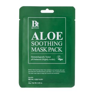 Успокаивающая маска для лица с алоэ Aloe Soothing Mask BENTON 1шт х 23 г - основное фото