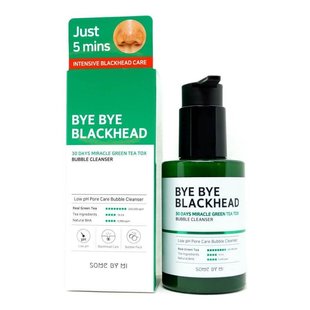 Маска-пенка против чёрных точек с салициловой кислотой SOME BY MI Bye Bye Blackhead 30 Days Miracle Green Tea Tox Bubble Cleanser 120 мл - основное фото