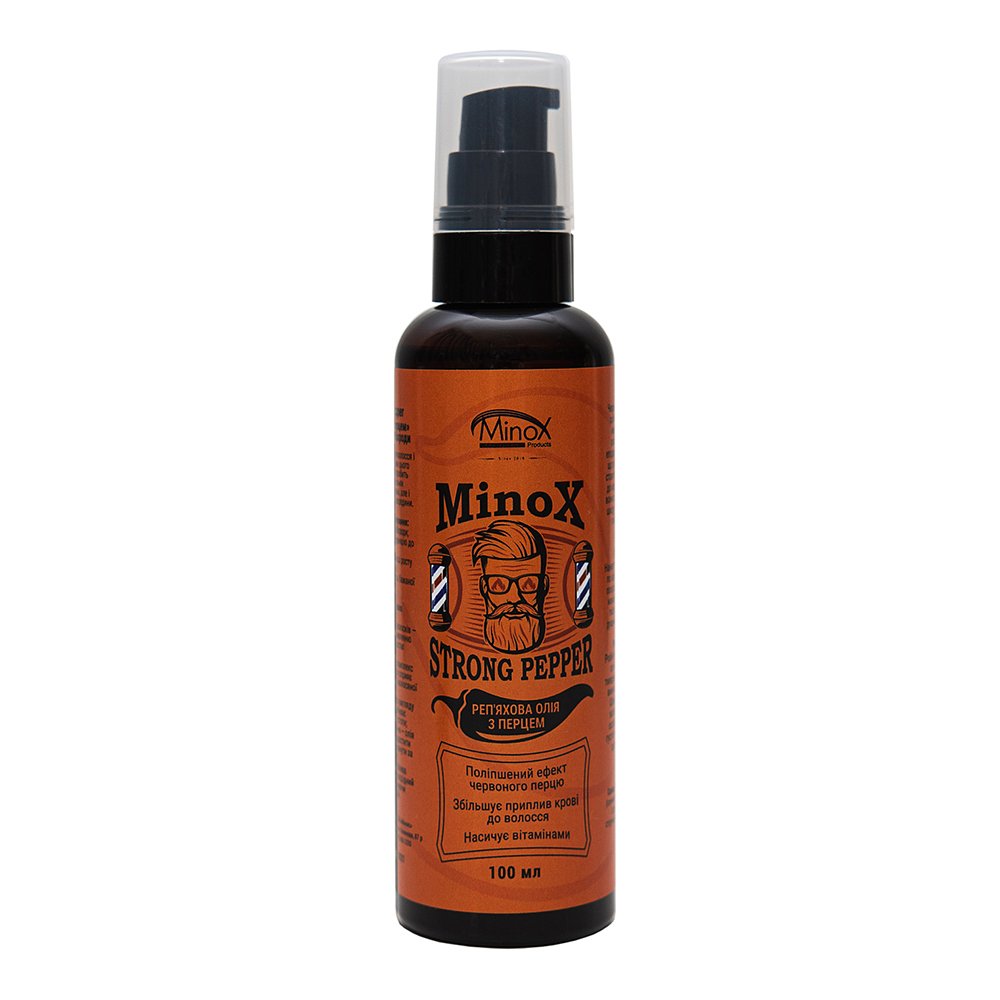 Репейное масло с перцем для роста волос и бороды MinoX Strong Pepper 100 мл - основное фото