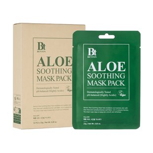 Успокаивающая маска для лица с алоэ Aloe Soothing Mask BENTON 10 шт х 23 г - основное фото