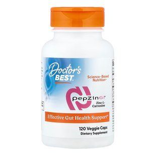 Комплекс цинку і L-карнозину Doctor's Best PepZin GI Zinc-L-Carnosine Complex 120 шт - основне фото