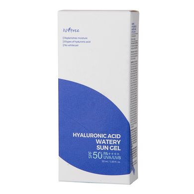 Солнцезащитный увлажняющий гель Isntree Hyaluronic Acid Watery Sun Gel SPF 50+ PA++++ 2x50 мл - основное фото