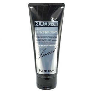 Очищувальна пінка з равликовим муцином FarmStay Black Snail Deep Cleansing Foam 180 мл - основне фото