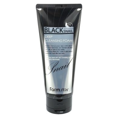 Очищающая пенка с улиточным муцином FarmStay Black Snail Deep Cleansing Foam 180 мл - основное фото