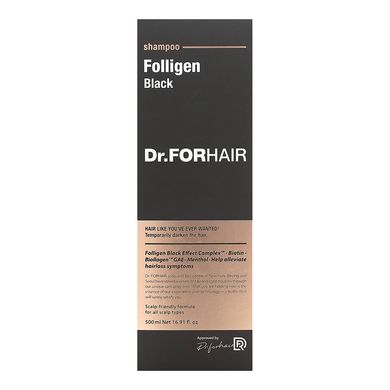 Шампунь для восстановления цвета седых волос Dr. FORHAIR Folligen Black Shampoo 500 мл - основное фото