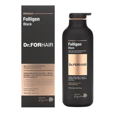 Шампунь для восстановления цвета седых волос Dr. FORHAIR Folligen Black Shampoo 500 мл - основное фото