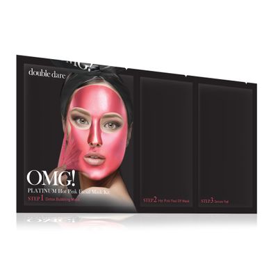 Трикомпонентний комплекс масок для сяйва шкіри Double Dare OMG! Platinum Hot Pink Facial Mask Kit 31 г - основне фото