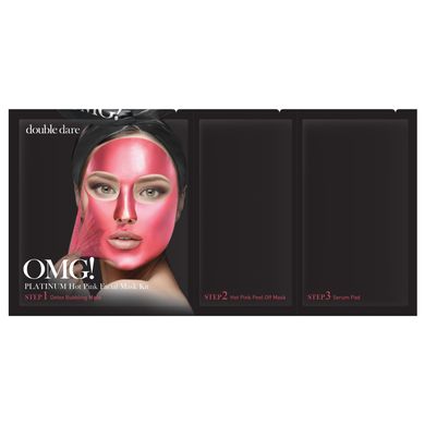 Трикомпонентний комплекс масок для сяйва шкіри Double Dare OMG! Platinum Hot Pink Facial Mask Kit 31 г - основне фото