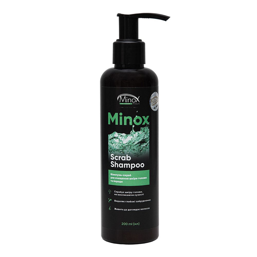 Шампунь-скраб для кожи головы и бороды MinoX Scrab Shampoo 200 мл - основное фото
