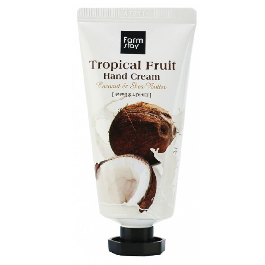 Крем для рук с экстрактом кокоса и маслом ши Farmstay Tropical Fruit Hand Cream Coconut & Shea Butter 50 мл - основное фото