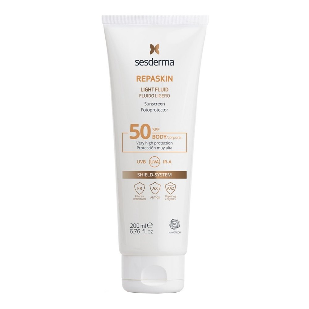 Солнцезащитный флюид для тела Sesderma Repaskin Light Fluid Body Sunscreen SPF 50 200 мл - основное фото