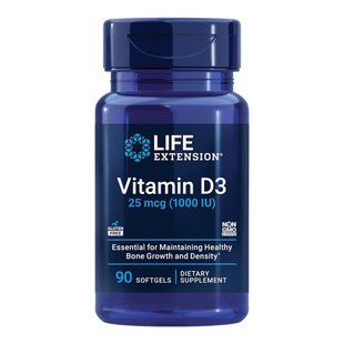 Витамин D3 Life Extension Vitamin D3 25 mcg (1000 IU) 90 шт - основное фото