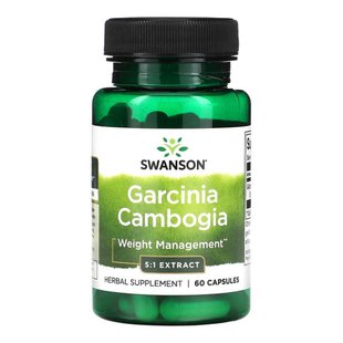 Добавка для схуднення Swanson Garcinia Cambogia 5:1 Екстракт 80 мг 60 шт - основне фото