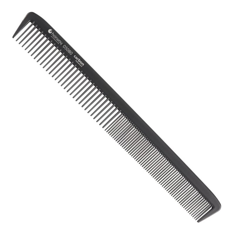 Чорний карбоновий гіпоалергенний гребінець Hairway Haircomb Carbon Advanced 05080 220 мм - основне фото