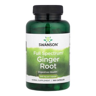 Корінь імбиру Swanson Full Spectrum Ginger Root 540 мг 100 шт - основне фото