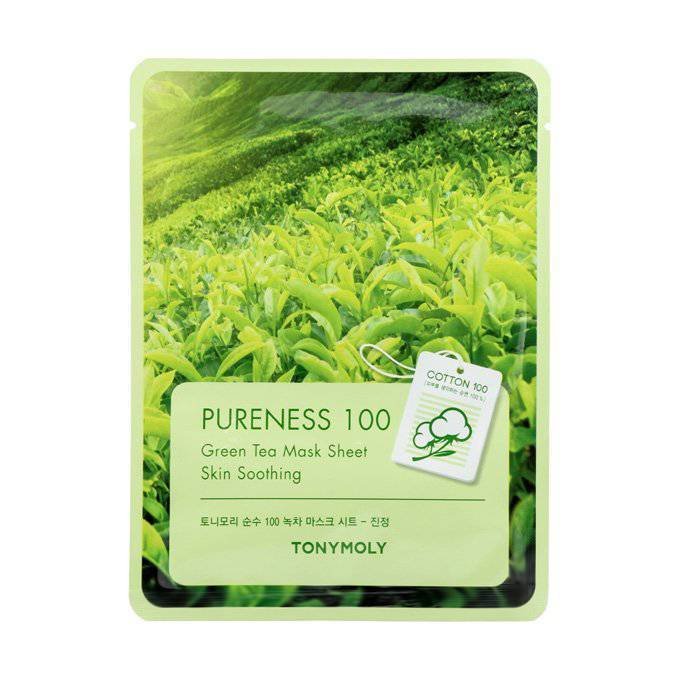 Успокаивающая маска с экстрактом зелёного чая TONY MOLY Pureness 100 Green Tea Mask Sheet 21 мл - основное фото