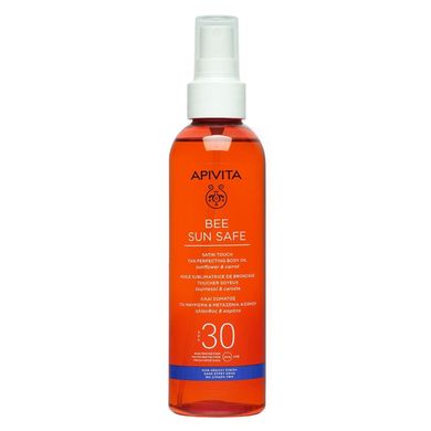 Сонцезахисна олія для тіла Apivita Bee Sun Safe Satin Touch Tan Perfecting Body Oil SPF 30 200 мл - основне фото