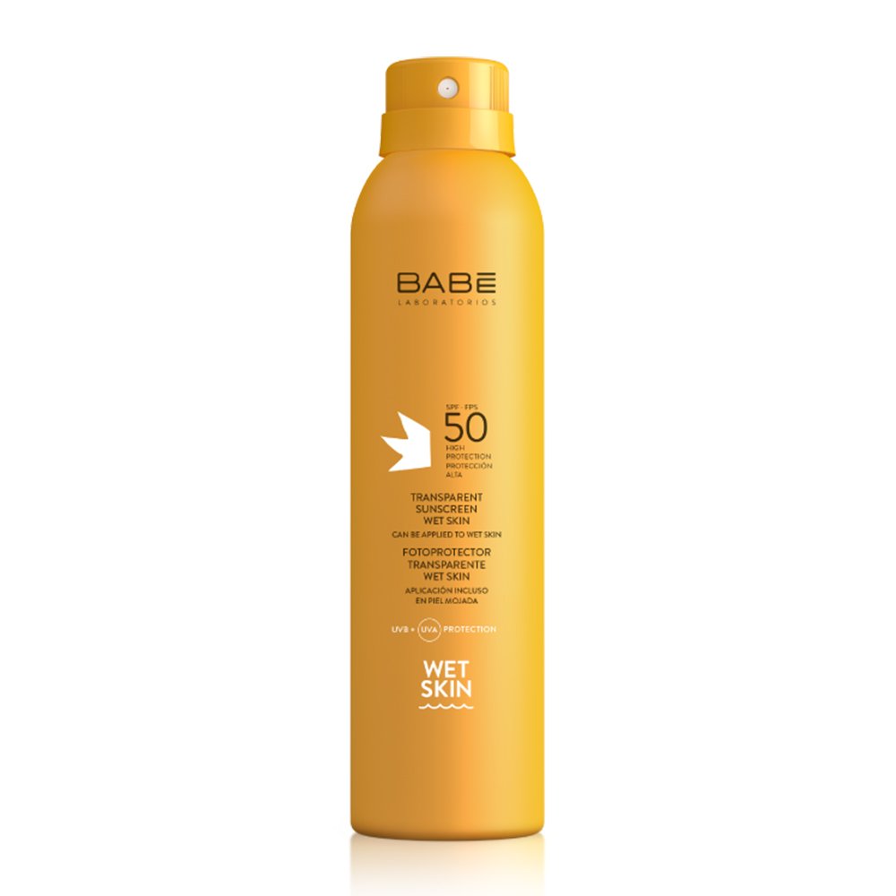 Прозрачный водостойкий солнцезащитный спрей с матирующим эффектом BABE Laboratorios Sun Protection Transparent Sunscreen Wet Skin SPF 50 200 мл - основное фото