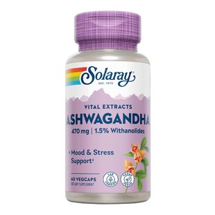 Корень ашваганды в капсулах Solaray Ashwagandha Root Extract 470mg 60 шт - основное фото