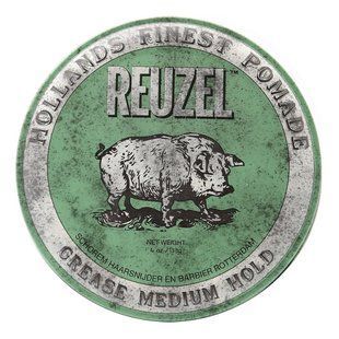 Мужская зелёная помада для укладки волос Reuzel Green Grease Medium Hold 113 г - основное фото