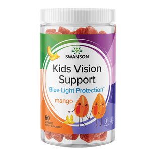 Жувальні цукерки для підтримки дитячого зору зі смаком манго Swanson Kids Vision Support Mango 60 шт - основне фото