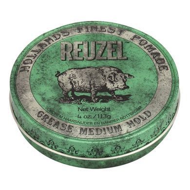 Чоловіча зелена помада для укладання волосся Reuzel Green Grease Medium Hold 113 г - основне фото