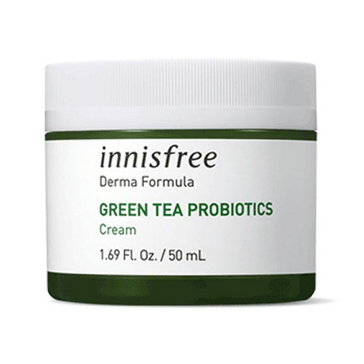 Увлажняющий крем с пробиотиками зелёного чая Innisfree Derma Formula Green Tea Probiotics Cream 50 мл - основное фото