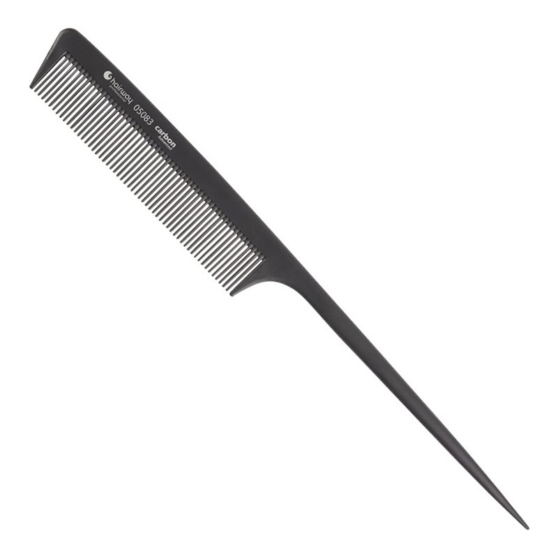 Чёрная карбоновая гипоаллергенная расчёска Hairway Haircomb Carbon Advanced 05083 225 мм - основное фото