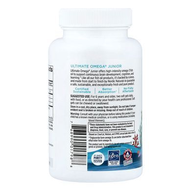 Омега-3 для дітей від 6 років з полуничним смаком Nordic Naturals Ultimate Omega Junior Strawberry 680 mg 90 шт - основне фото