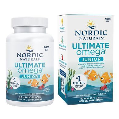 Омега-3 для дітей від 6 років з полуничним смаком Nordic Naturals Ultimate Omega Junior Strawberry 680 mg 90 шт - основне фото