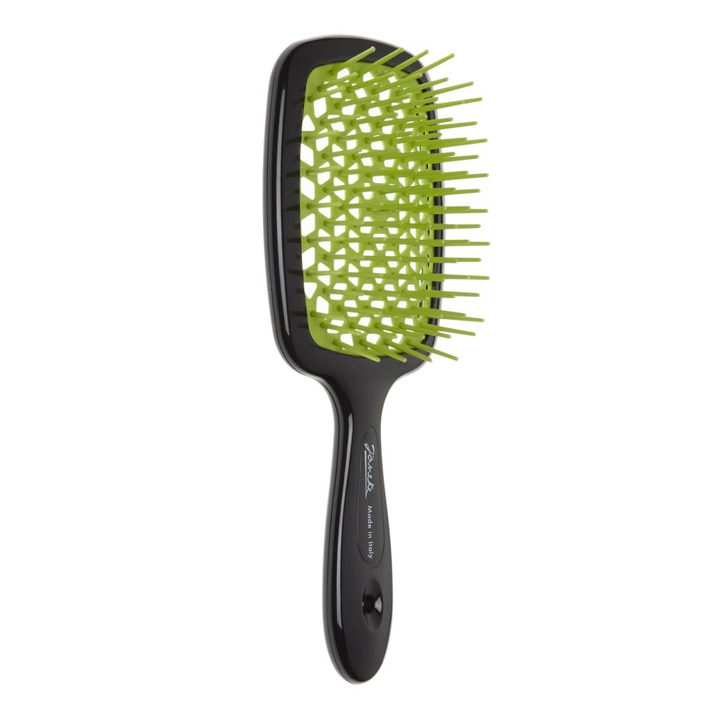 Чёрно-зелёная прямоугольная щётка для волос Janeke Superbrush The Original 71SP226 VER - основное фото