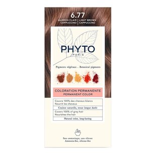 Краска для волос (светлый каштан-капучино) PHYTO Phytocolor Coloration Permanente 6,77 Marron Clair Cappuccino 112 мл - основное фото