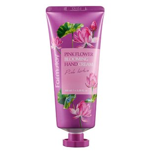 Зволожувальний крем для рук з екстрактом квітів лотоса FarmStay Pink Flower Blooming Hand Cream Pink Lotus 100 мл - основне фото