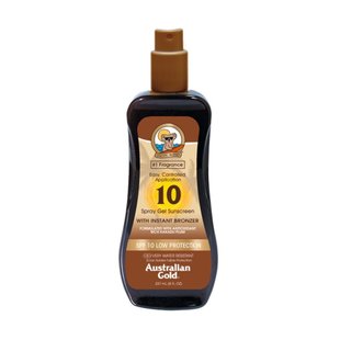 Водостойкий солнцезащитный спрей-гель с бронзатором Australian Gold Spray Gel Sunscreen with Instant Bronzer SPF 10 237 мл - основное фото