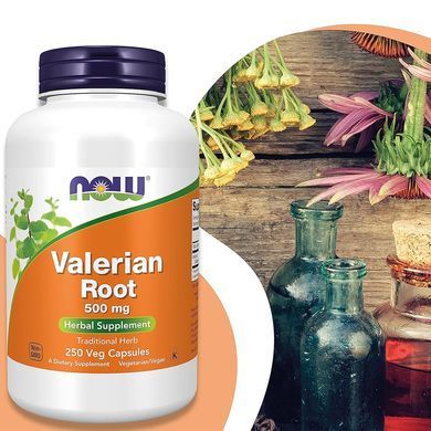 Корінь валеріани Now Foods Valerian Root 500 mg 250 шт - основне фото