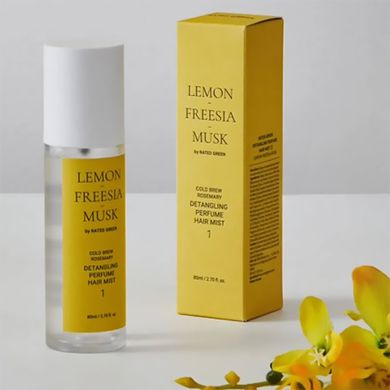 Парфюмированный мист для волос с лимоном, фрезией и мускусом Rated Green Detangling Perfume Hair Mist 1 Lemon-Freesia-Musk 80 мл - основное фото