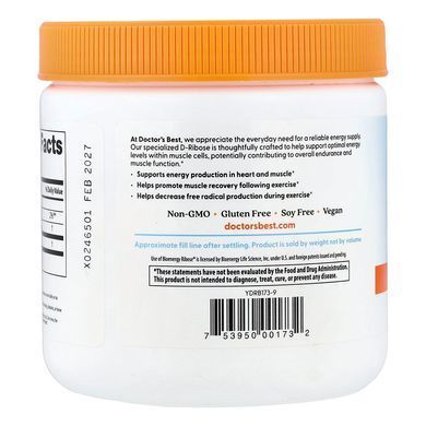 D-рибоза в порошку Doctor's Best Pure D-Ribose Powder 250 г - основне фото
