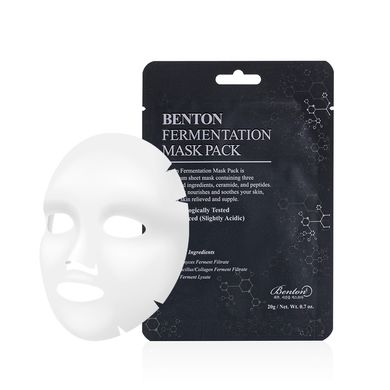 Восстанавливающая маска с ферментированными компонентами и пептидами BENTON Fermentation Mask Pack 20 г x 10 шт - основное фото
