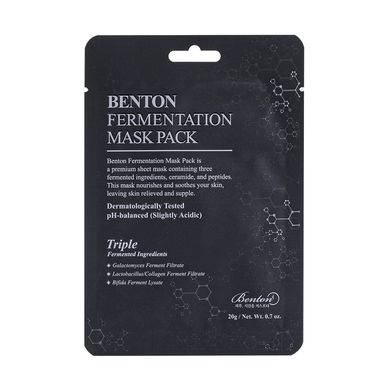 Відновлювальна маска з ферментованими компонентами та пептидами BENTON Fermentation Mask Pack 20 г x 10 шт - основне фото