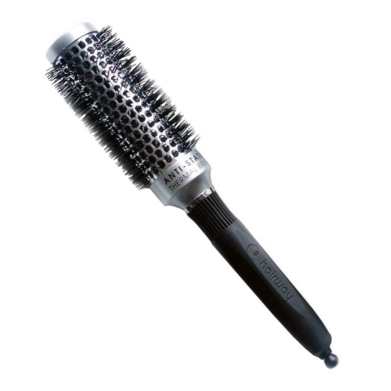 Чёрный антистатичный термобрашинг с разделителем Hairway Thermal Brush Anti-Static 07021 33/50 мм - основное фото