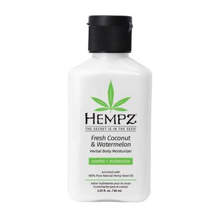 Заспокійливе молочко для тіла HEMPZ Fresh Coconut & Watermelon Herbal Body Moisturizer 65 мл - основне фото