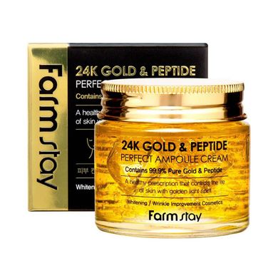 Антивозрастной крем с коллоидным золотом и пептидами Farmstay 24K Gold & Peptide Perfect Ampoule Cream 80 мл - основное фото