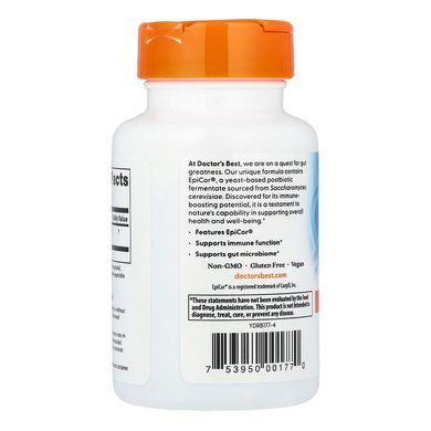 Капсули для підтримки імунітету з епікором Doctor's Best Immune Support Postbiotic 500 mg 60 шт - основне фото