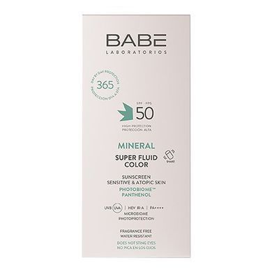 Солнцезащитный минеральный флюид с тоном SPF 50 BABE Laboratorios Mineral Super Fluid Color SPF 50 50 мл - основное фото