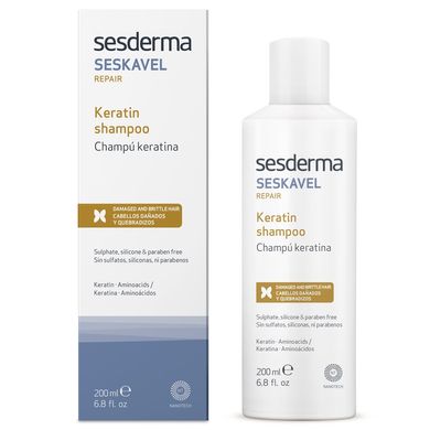 Відновлювальний шампунь із кератином Sesderma Seskavel Repair Keratin Shampoo 200 мл - основне фото
