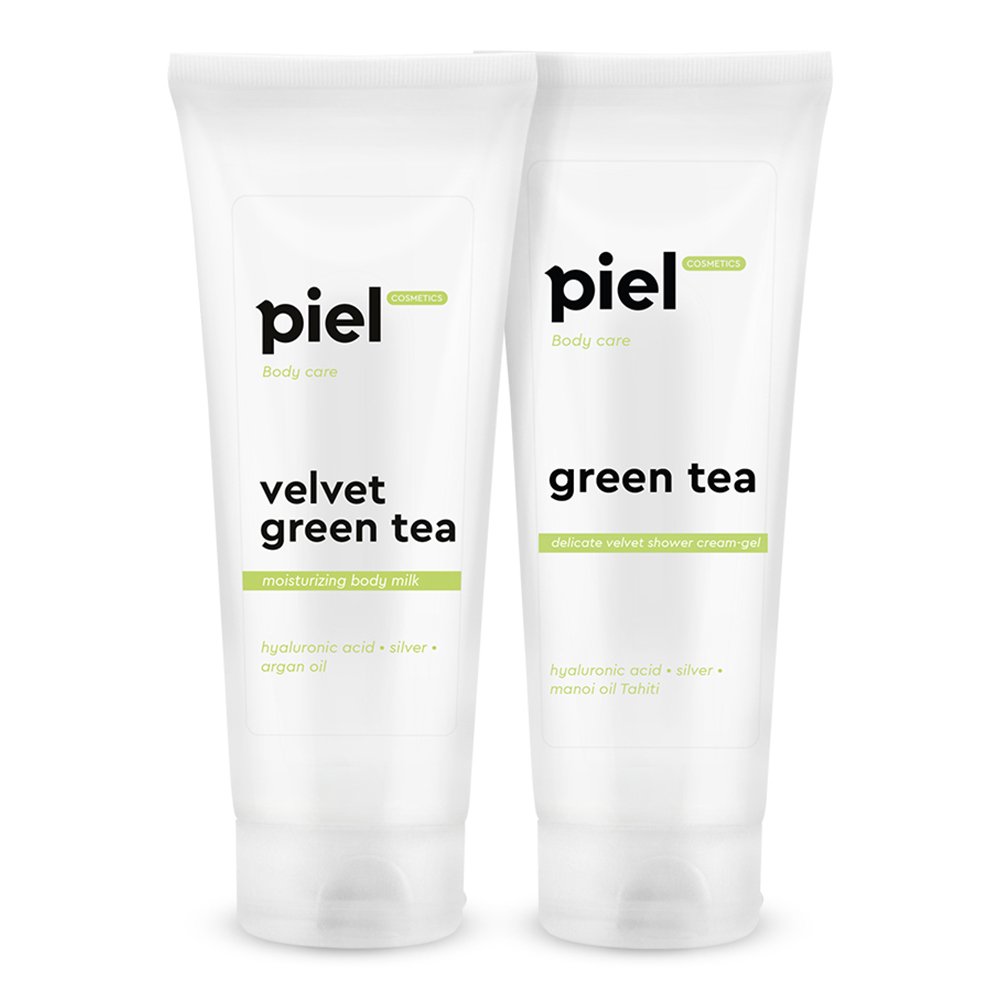 Уходовый набор для тела Piel Cosmetics Body Care «Velvet Green Tea. Очищение и уход за кожей тела» - основное фото