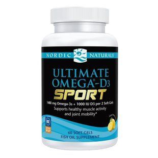 Омега-3 з вітаміном D3 Омега-D3 спорт Nordic Naturals Ultimate Omega-D3 Sport 1480 мг/1000 МО 60 шт - основне фото