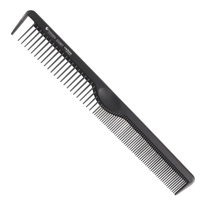 Чёрная карбоновая гипоаллергенная расчёска Hairway Haircomb Carbon Advanced 05087 210 мм - основное фото